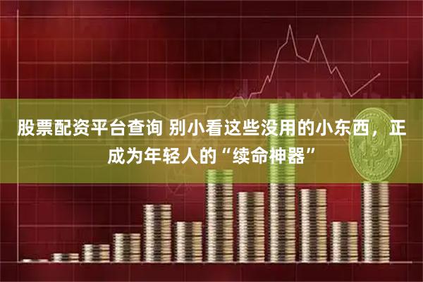股票配资平台查询 别小看这些没用的小东西，正成为年轻人的“续命神器”
